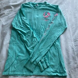 Teal Volleyball Long Sleeve Kids Shirt
